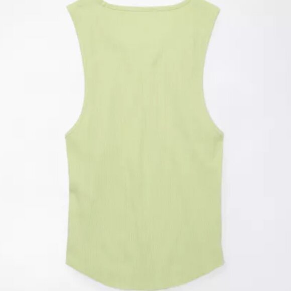 AE High Neck Daily Fave Tank Top, XXL, Green Pop, NWT - Picture 4 of 5